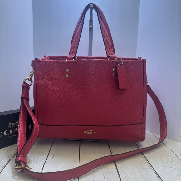 Coach Dempsey Pink Leather Gold Hardware D2039-1959 Crossbody Purse 11x8x5” EUC*